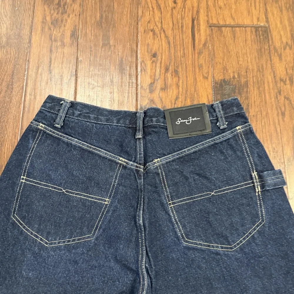 Sean John Jeans Mens 32 Blue Carpenter Denim Relaxed Fit Utility Workwear